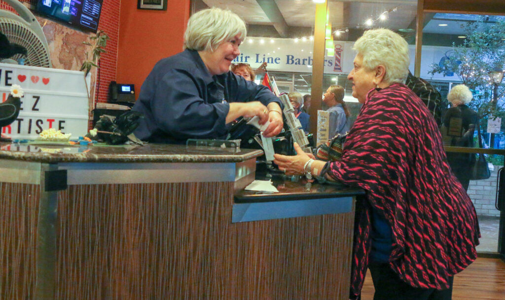 Lisabeth Montgomery Crow, left, was a 32-year mainstay at the Chez Artiste, and now works one day a week at the Landmark Greenwood Village. (John Moore, Denver Gazette)