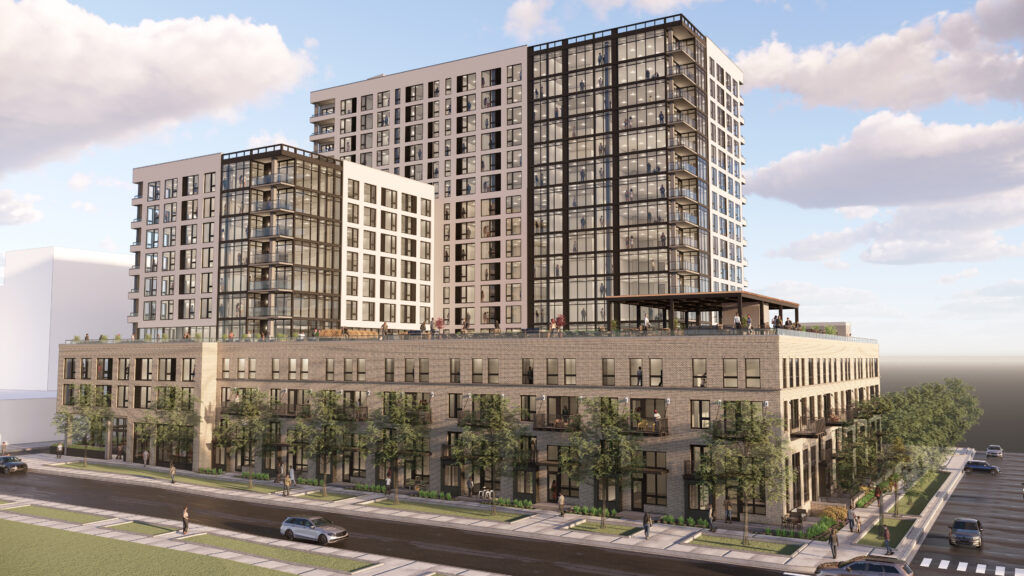 artists rendering of a mixed-use development