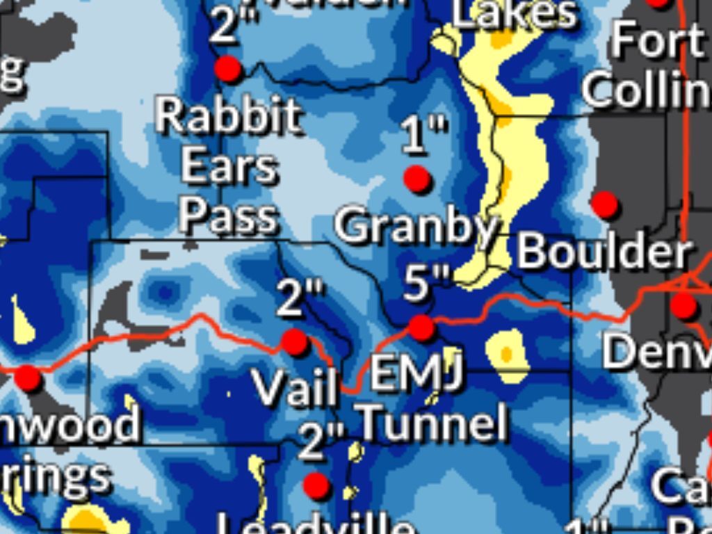 Here’s a look at how much snow to expect in Colorado through Sunday morning