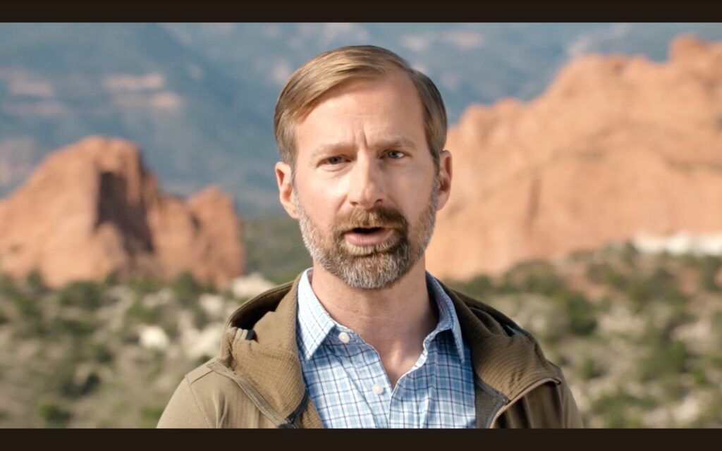 Matt Cavanaugh, a retired Army lieutenant colonel and kidney donor, is pictured in Colorado Springs in a campaign video released on Tuesday, Oct. 21, 2025, when he launched an independent run in Colorado's 5th Congressional District. (via YouTube)
