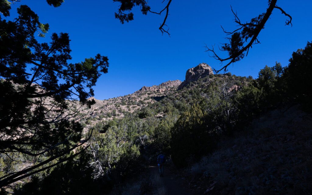 The Bastille rock formation towers over the Royal Cascade Trail outside Canon City on Wednesday, Oct. 29, 2025. (The Gazette, Christian Murdock)