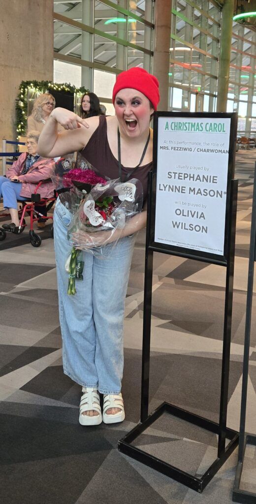Olivia Wilson after making her debut as a replacement actor in the Denver Center Theatre Company's 'A Christmas Carol' on Nov. 23, 2025.  (Courtesy Olivia Wilson) 