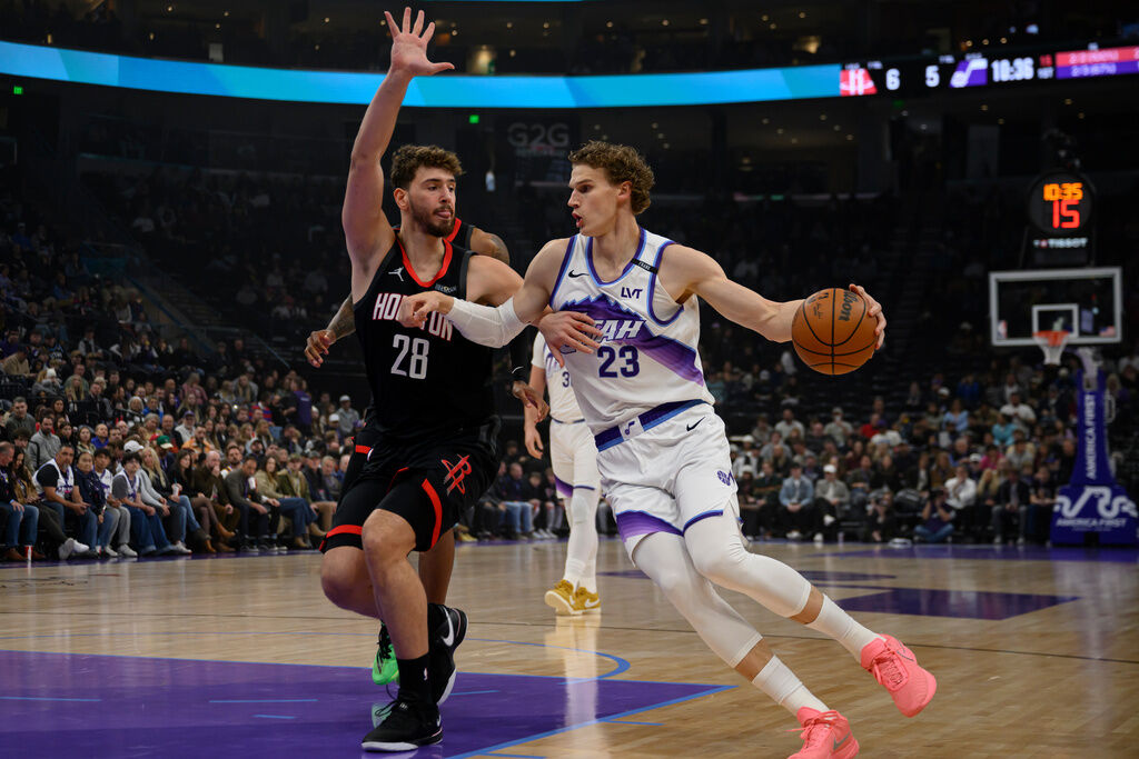 Utah Jazz forward Lauri Markkanen and Houston Rockets center Alperen Sengun