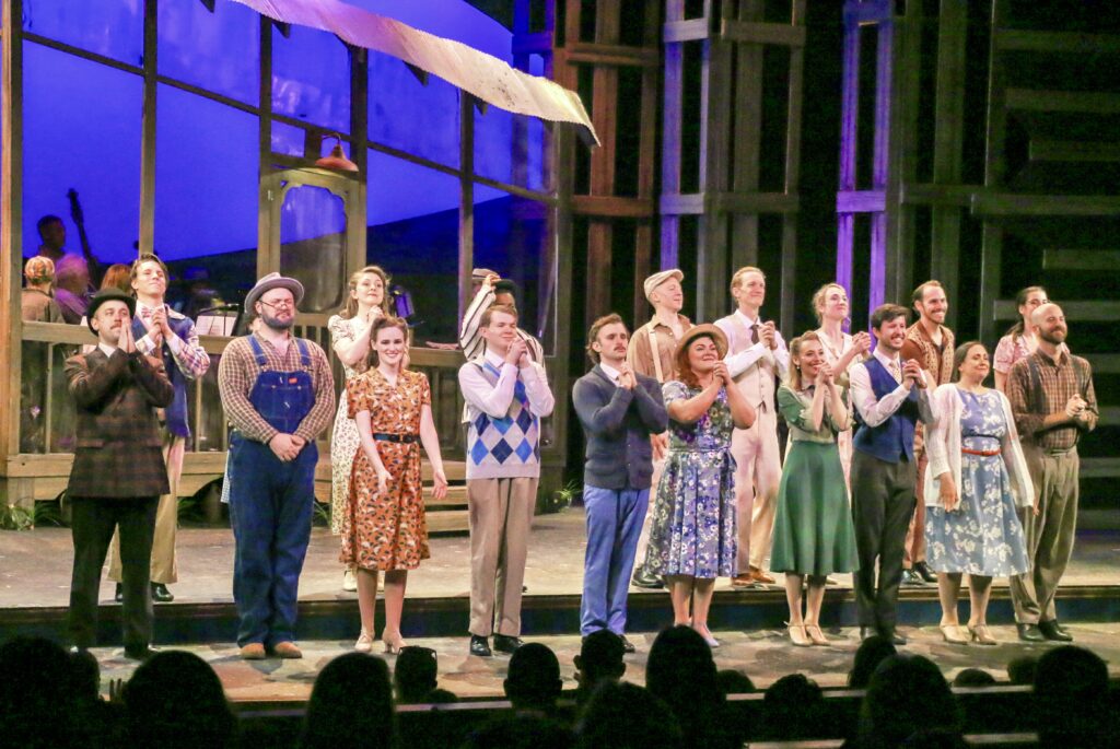 The cast of Candlelight Dinner Playhouse's 2025 staging of 'Bright Star,' directed by Steve Wilson in Johnstown. (John Moore, The Denver Gazette)
