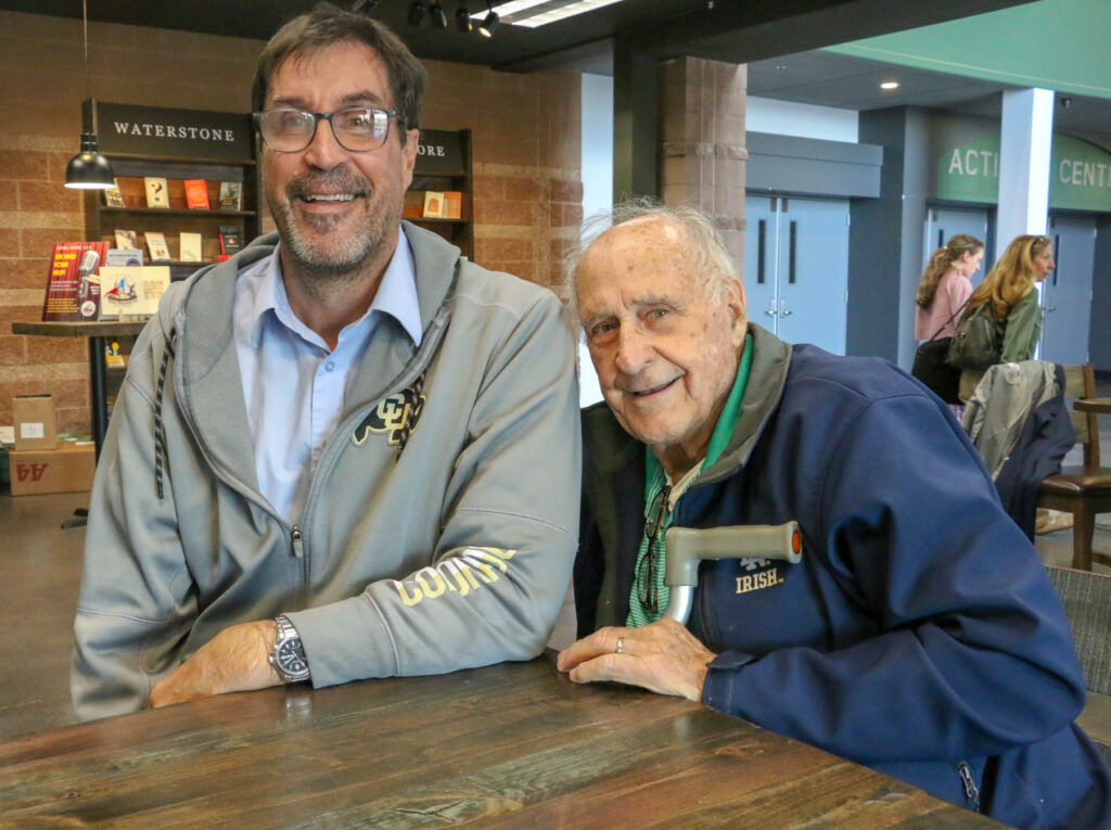 Ed Reinhardt – Junior and Senior – at a Magic Moments rehearsal on March 23, 2025. (John Moore, Denver Gazette)