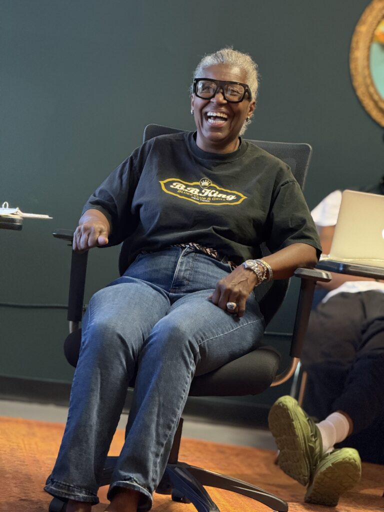 Erica Brown, a renowned blues performer, joined the cast as an actor and singer in ‘Jedidiah Blackstone.' She is pictured during a rehearsal. (Provided by Emancipation Theatre)
