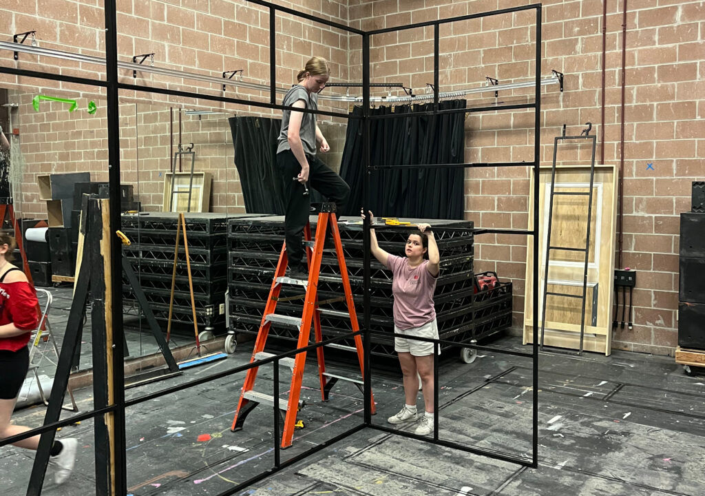 Students from the University of Denver's Theatre Tech Internship Program built the set designed by Brian Watson for Curious Theatre's 'Job.' (Amanda Tipton Photography)