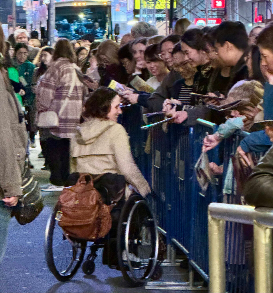 Jenna Bainbridge in 2024 outside of 'Suffs' on Broadway. She's now in 'Wicked.' (Paul Behrhorst)