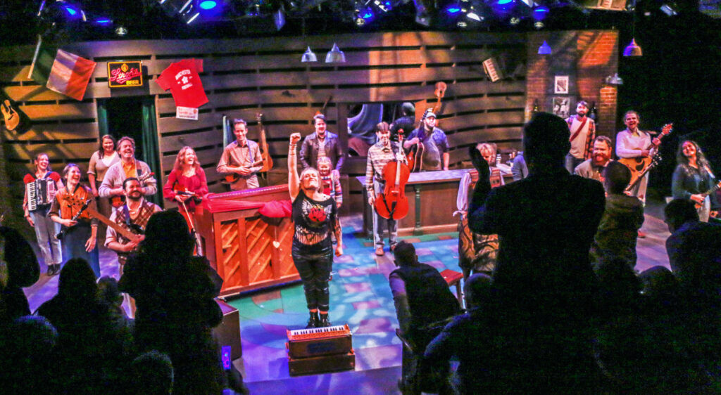 The cast of the Town Hall Arts Center's 'Once,' costume design by Nikki Harrison. (John Moore, Denver Gazette)