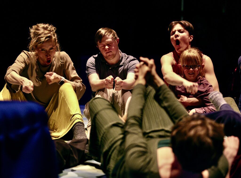 Corey Exline, left, Vin Ernst, right, and Maggie Whittum, foreground, are members of Phamaly Theatre Company and the cast of Shakespeare's 'Pericles,' which is tailored for audiences with cognitive disorders who participate in the storytelling. It had performances in Colorado Springs and Aurora in May 2025. (RDG PHOTOGRAPHY)