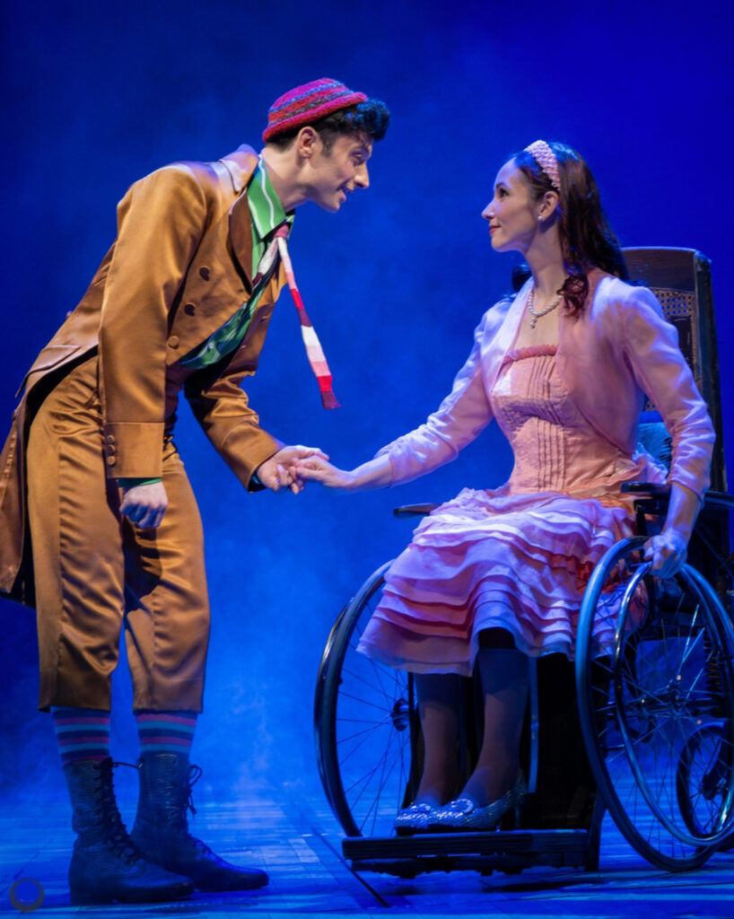 Denver's Jenna Bainbridge as Nessarose, with Daniel Quadrino as Boq, in Broadway's 'Wicked.' (Joan) Marcus)