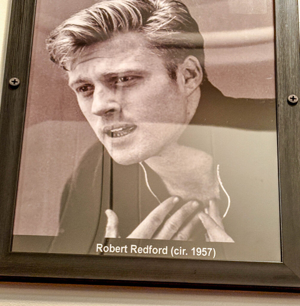 Robert Redford as his photo hangs on the Elitch Theatre wall in 2025, nearly 70 years after he performed there. (John Moore. Denver Gazette)