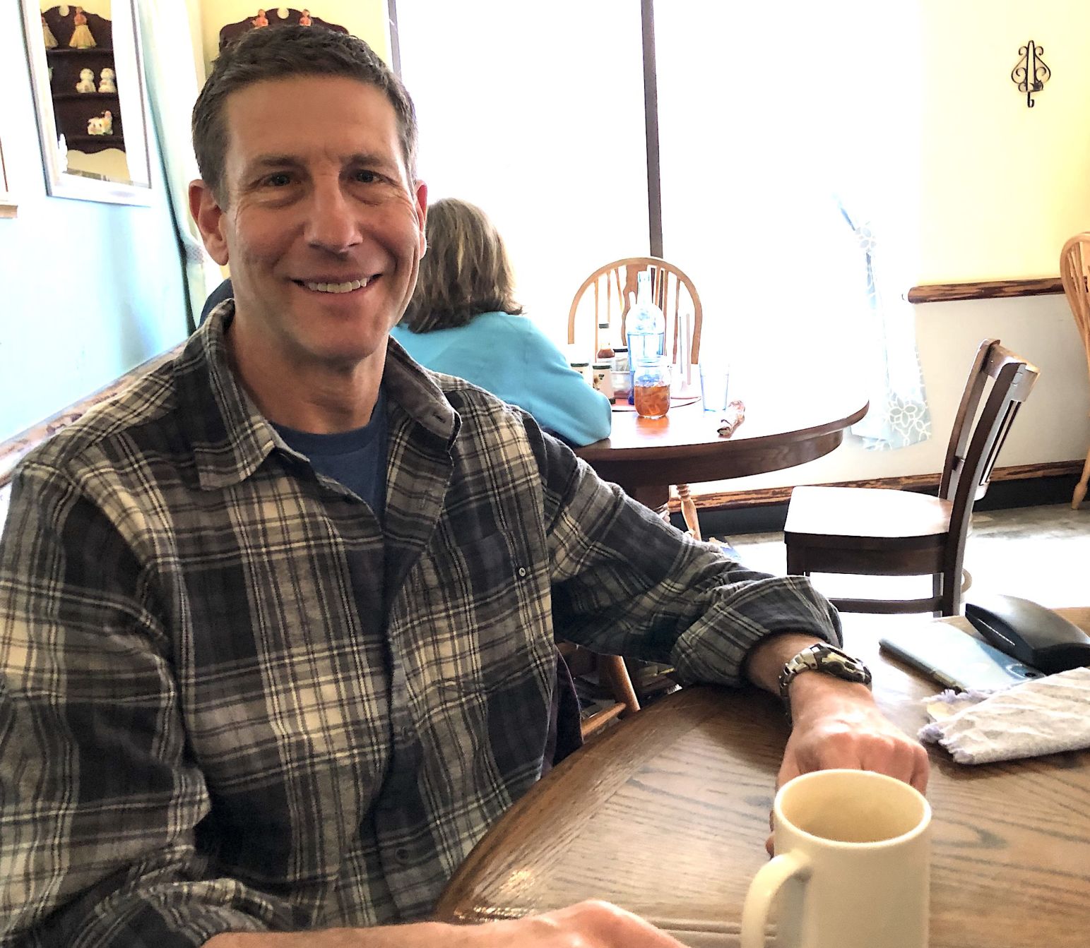 In this file photo, Lang Sias talks politics over lunch with with Colorado Politics in Golden on Jan. 13, 2020.