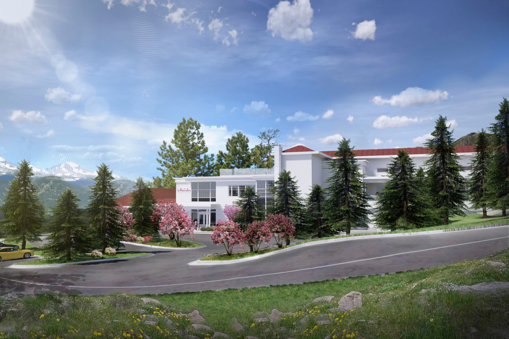 Rendering of the Stanley Film Center in Estes Park. Horror film multimedia company Blumhouse will curate a 10,000-square-foot exhibit at the center, the Colorado Office of Film, Television and Media announced. (Courtesy of MOA Architecture)