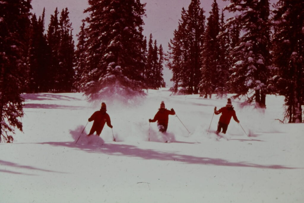 Historic image of skiers at Mary Jane.