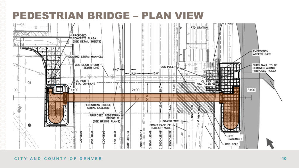 mechanical drawings of a pedestrian bridge