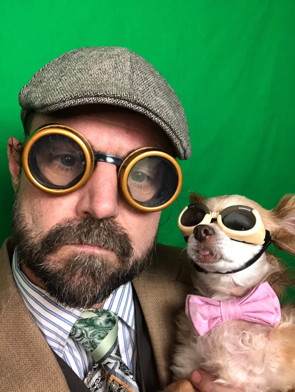 Geoffrey Kent and Titus in the Arvada Center's 2020 Zoom play, 'The Family Tree.' (JESSICA AUSTGEN)