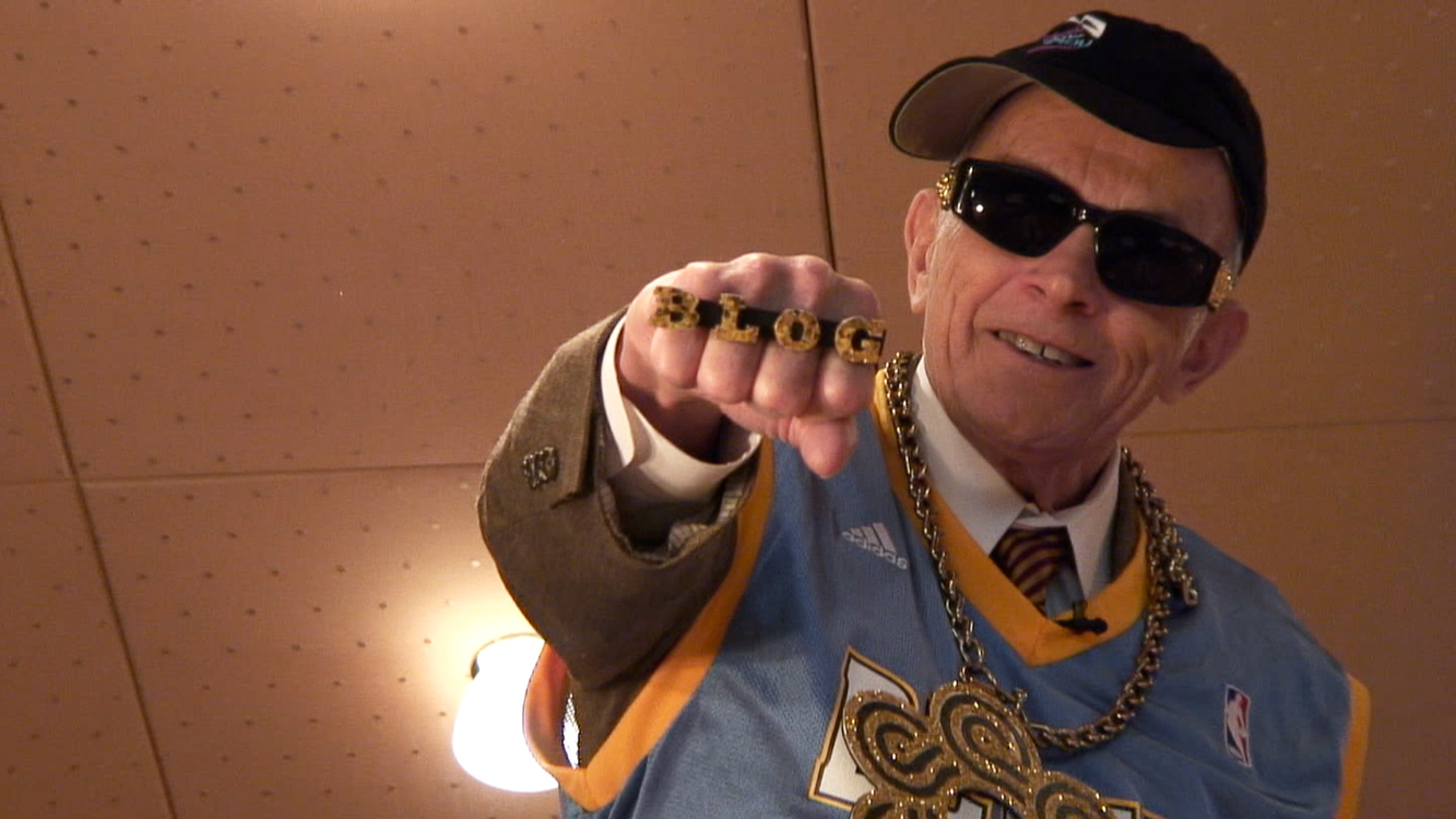 Daniel L. Ritchie as a rapper to promote the launch of the DCPA's new blog back in 2009. (Courtesy photo, Charlie Miller/Denver Center for the Performing Arts)