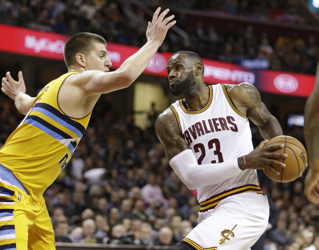Denver Nuggets center Nikola Jokic and Cleveland Cavaliers forward LeBron James