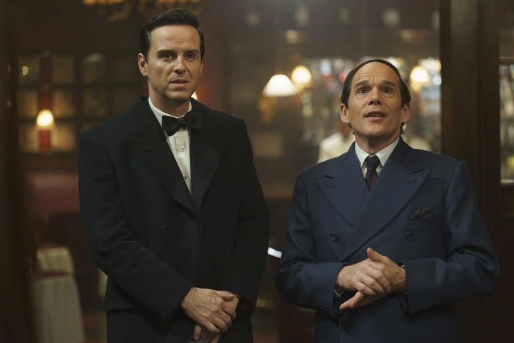 Andrew Scott, left, and Ethan Hawke in "Blue Moon."
(Sabrina Lantos/Sony Pictures Classics/TNS)