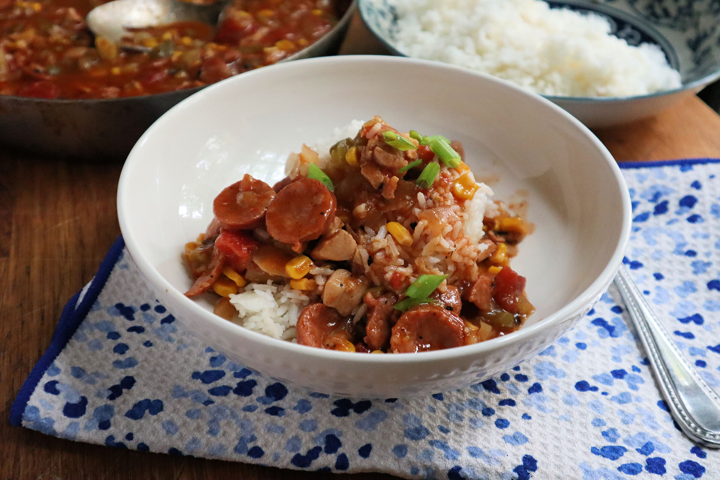 Easy gumbo features Creole spices, chicken and sausage