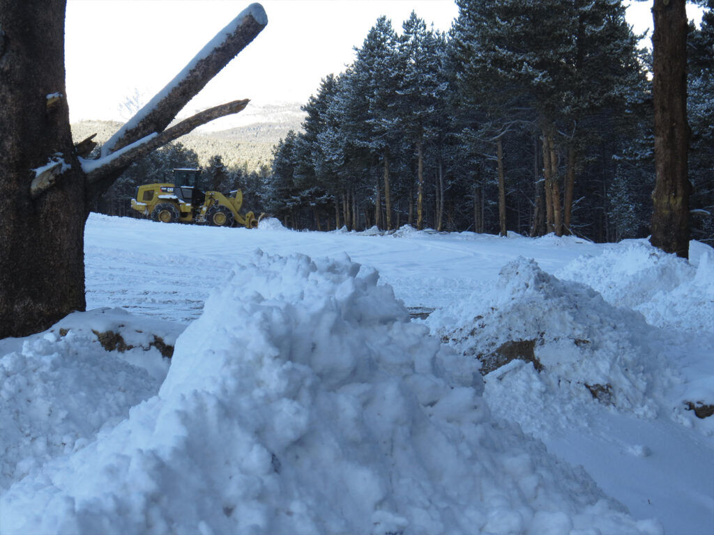 Stockpiling snow at Ski Cooper's to be transported uphill. Photo courtesy Ski Cooper 