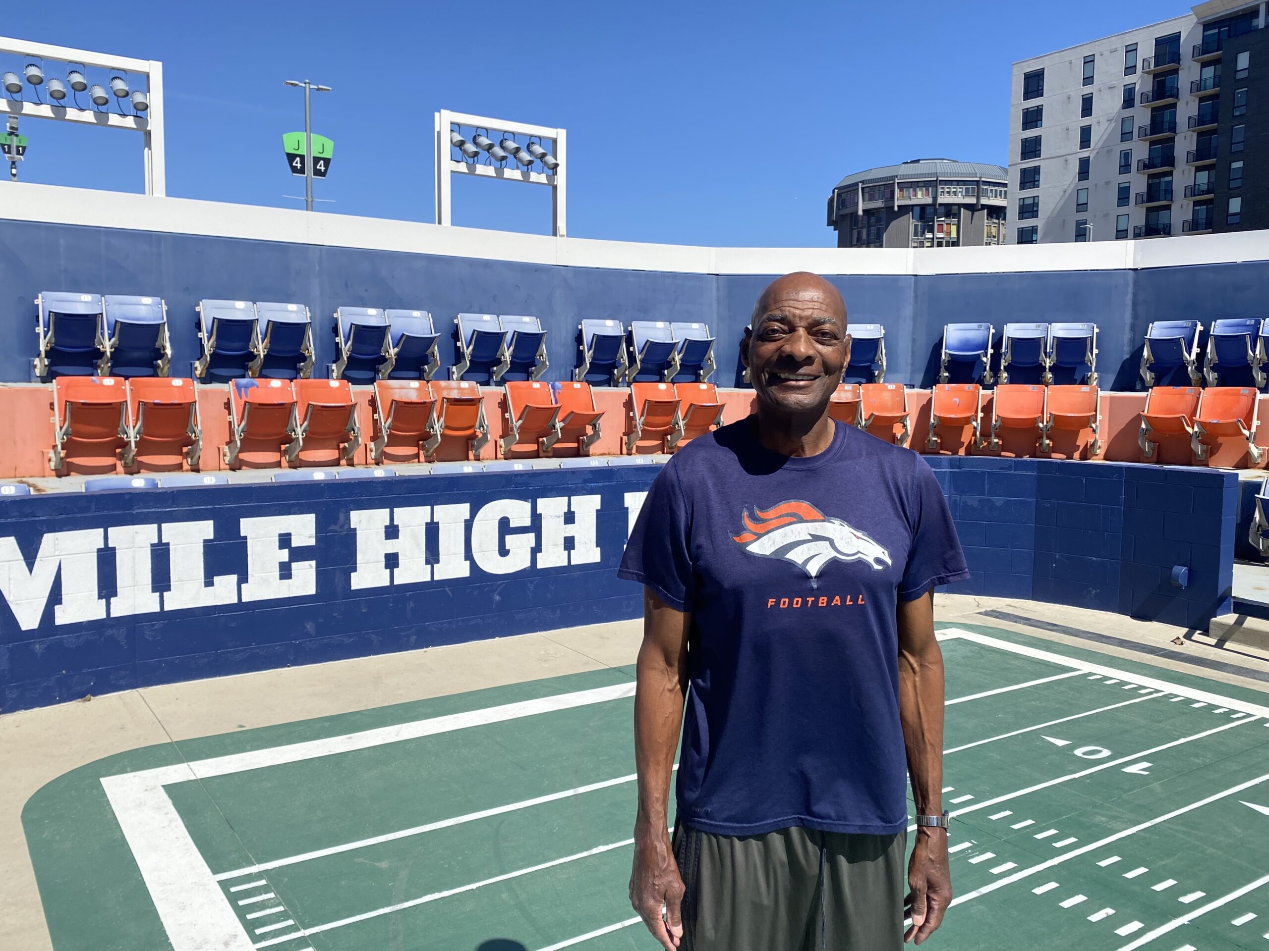 Broncos great Louis Wright, shown outside Empower Field at Mile High in March 2025, was selected with the No. 17 overall pick in the 1975 NFL draft. (Chris Tomasson, The Denver Gazette) (Chris Tomasson, The Denver Gazette)