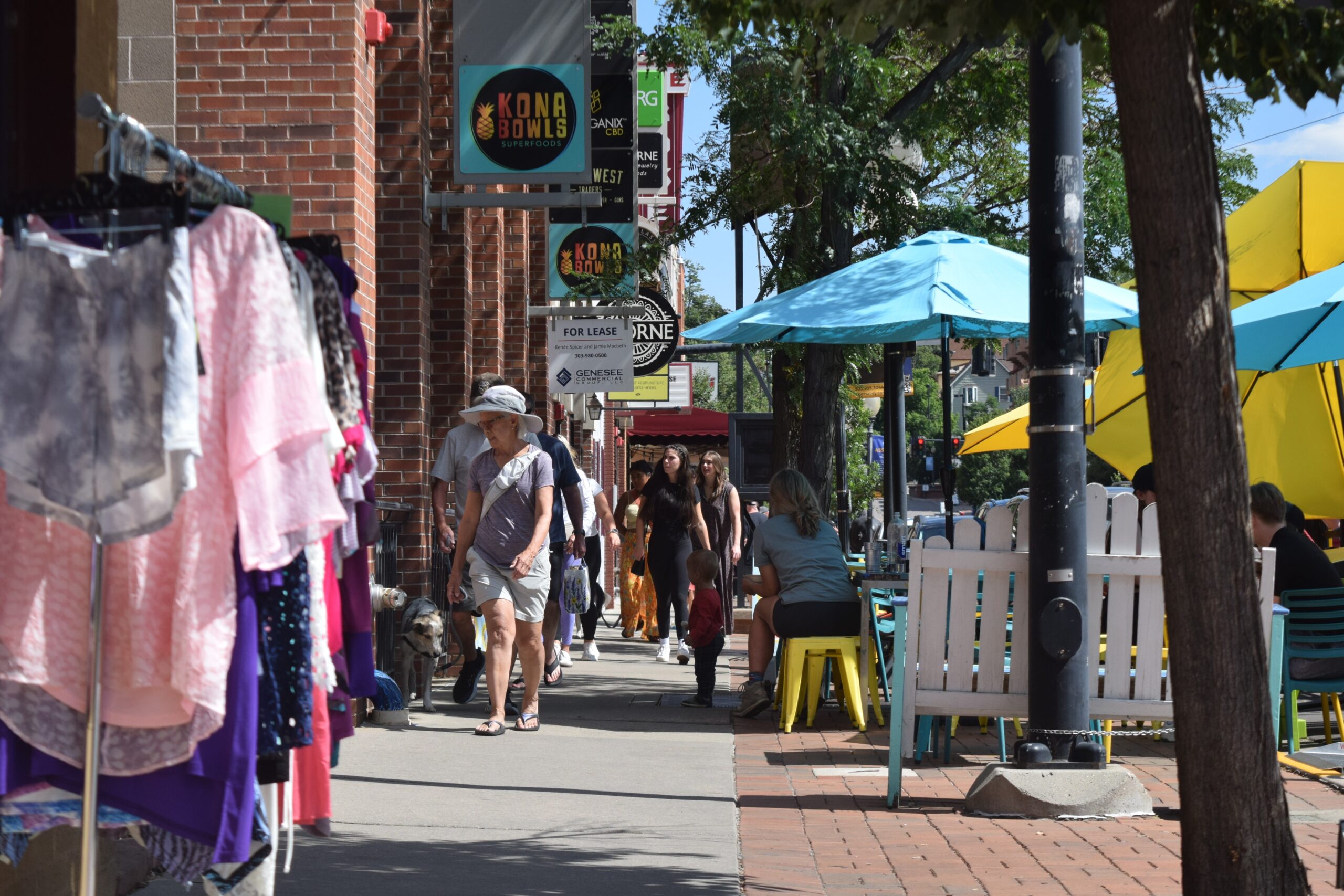 Golden's Washington Avenue was clear of any buskers on Aug. 3 despite hundreds of people walking the area. Aug. 3 was three days after the city officially banned amplifiers on the busy street. (Sage Kelley
sage.kelley@denvergazette.com)