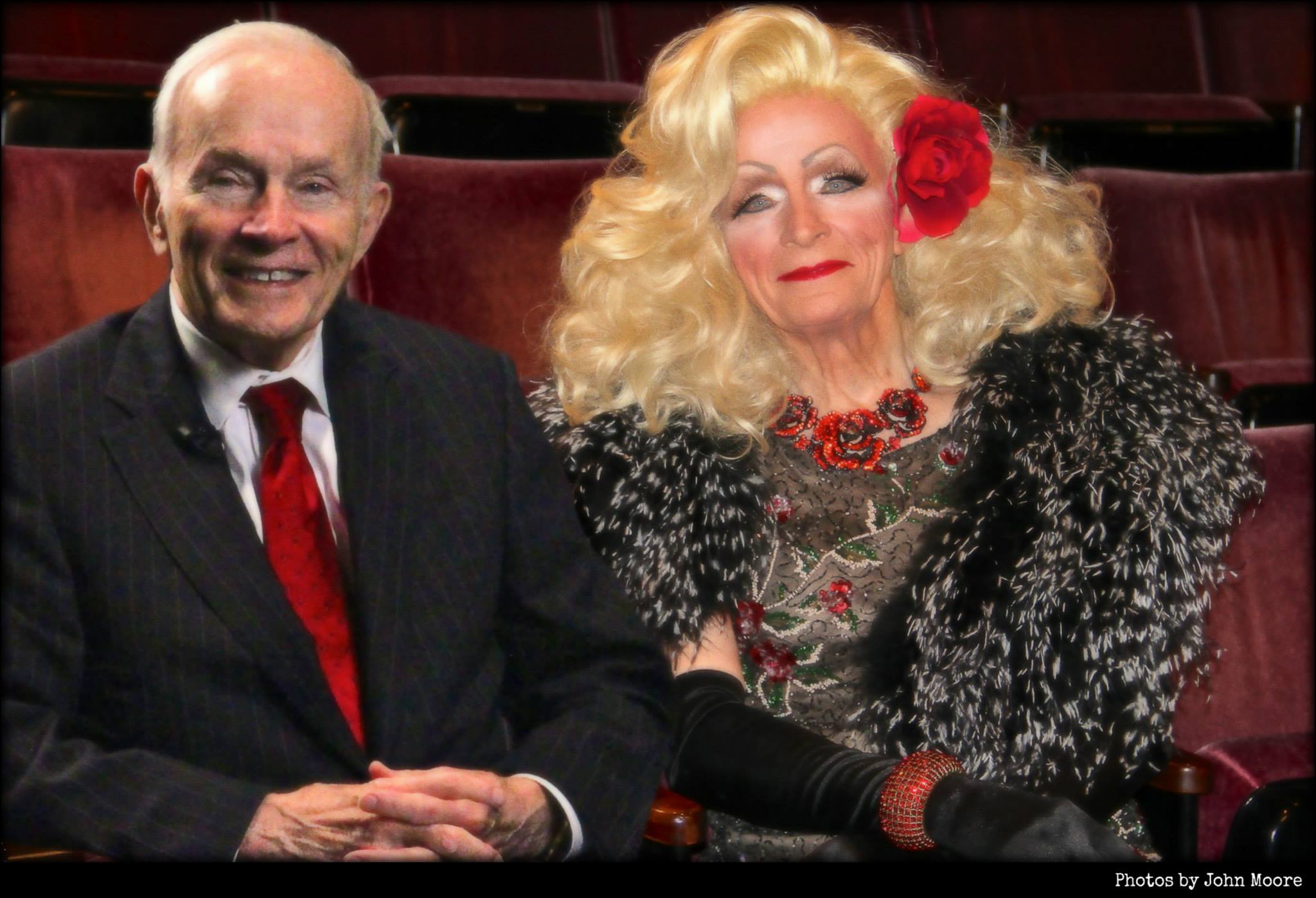 Daniel L. Ritchie with his alter ego, Lady Givesmore, a character he created in conjunction with the Denver Center Theatre Company's world-premiere play