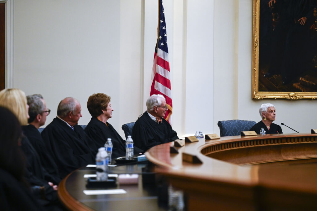 Senior Judge Stephanie K. Seymour, at right, of the U.S. Court of Appeals for the 10th Circuit on Tuesday, Sept. 9, 2025. (Stephen Swofford, Denver Gazette)