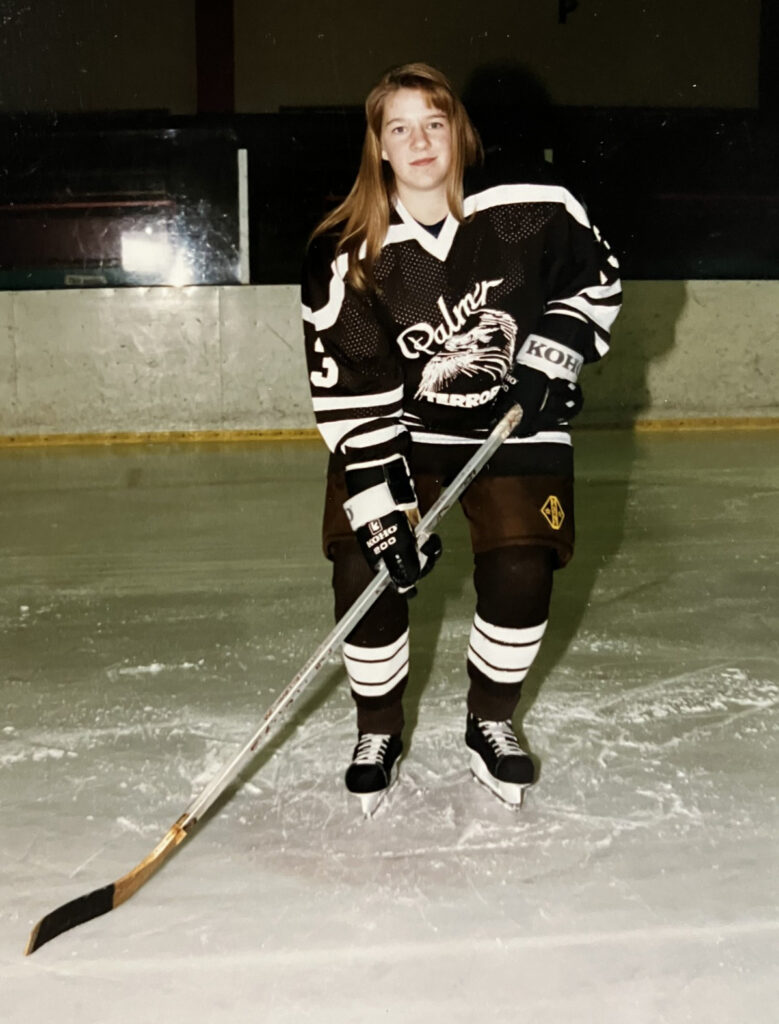 Kelly Mahncke in her Palmer High School uniform in 1993. Mahncke played for the Terrors during their state championship seasons in 1992 and 1993 and was one of the only girls in Colorado Springs playing on a boys team. (Courtesy photo)