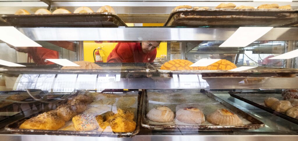 Julia Casillas fills a pastry order for a customer at Panadería Emmanuel in Globeville on Tuesday, Feb. 24, 2026. (The Gazette, Christian Murdock)