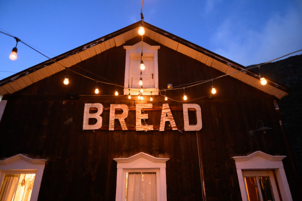 The back patio of Bread Bar in Silver Plume, Colorado Friday, January 30, 2026. Bread is a small cocktail bar in a former 1800’s bakery in the historic mountain town west of Denver on I-70. Photo by Mark Reis