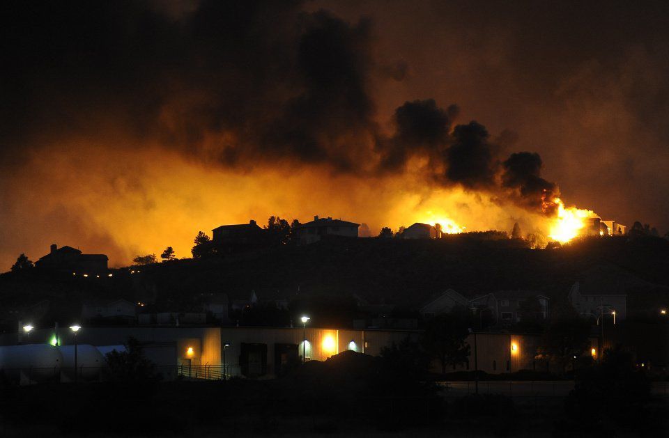 The Waldo Canyon fire destroys houses in Mountain Shadows on Wednesday, June 26, 2012. Photo by Jerilee Bennett, The Gazette
