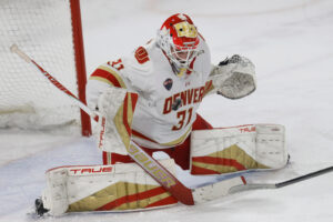 Mark Kiszla: Johnny Hicks’ 41 freakin’ saves lift Denver Pioneers to clinch NCHC Frozen Faceoff in double overtime