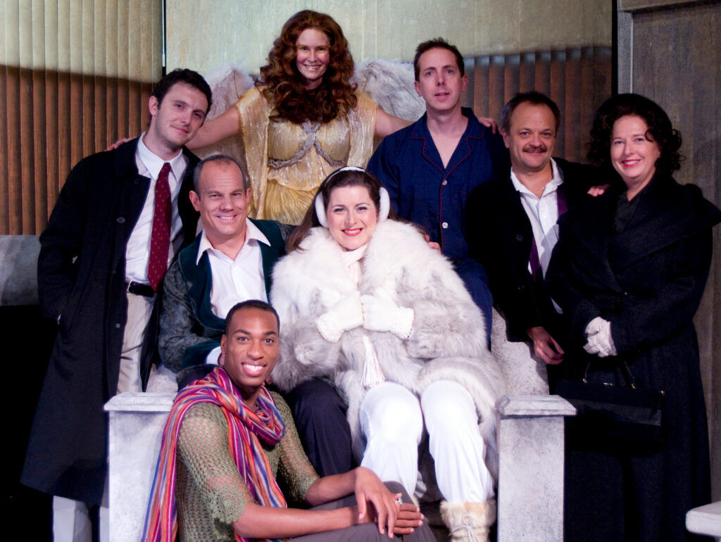 The cast of CViintage Theatre's 2010 production of 'Angels in America.' Two actors – Haley Johnson, center, and Andrew Uhlenhopp, second from right – are back in different roles. (Ellen Nelson)