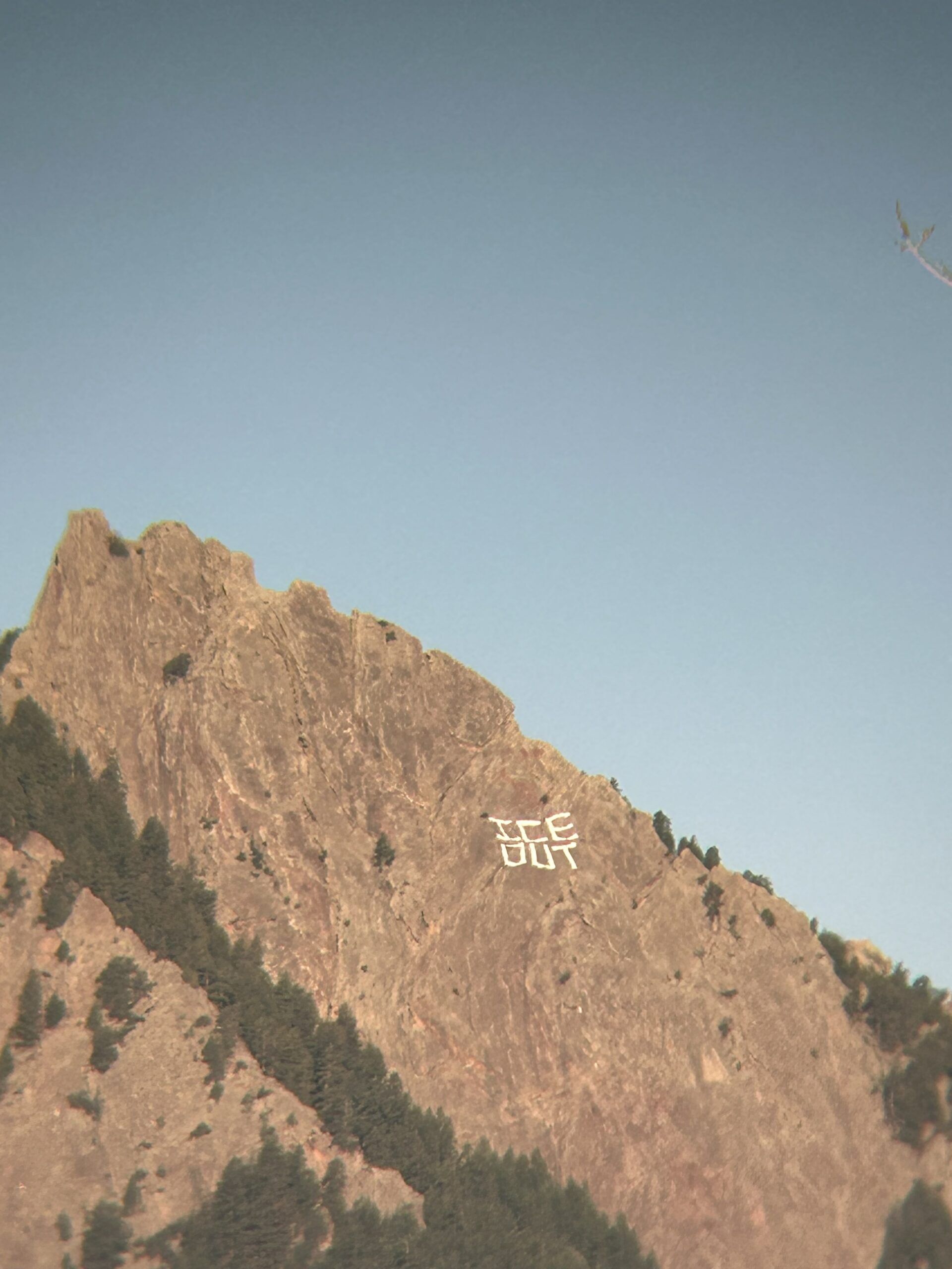 Boulder Flatiron ‘ICE OUT’ message made with fabric, not vandalism, officials say