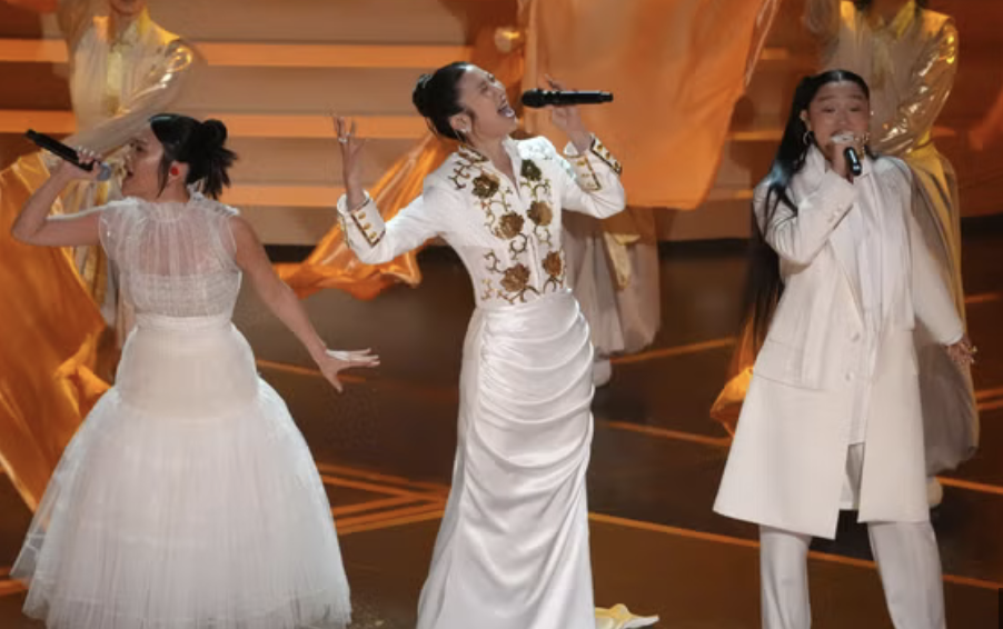 An ABC screenshot from the performance off 'Golden' at the Academy Awards on March 15, 2026. The winning song, from 'K-Pop Demon Hunters,' was choreographed for the Oscars by Colorado's Mandy Moore. (ABC)