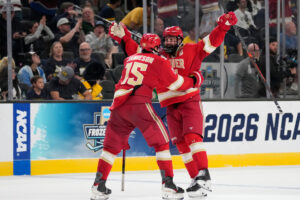 DU Pioneers upset No. 1 Michigan in 2OT at Frozen Four