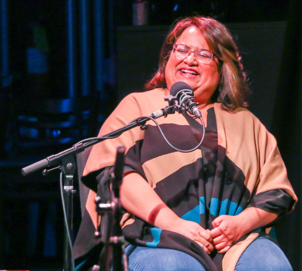 NPR's Lakshmi Singh at the 35th anniversary celebration of eTown at Boulder's eTown Hall on April 22, 2026. (John Moore/Denver Gazette)