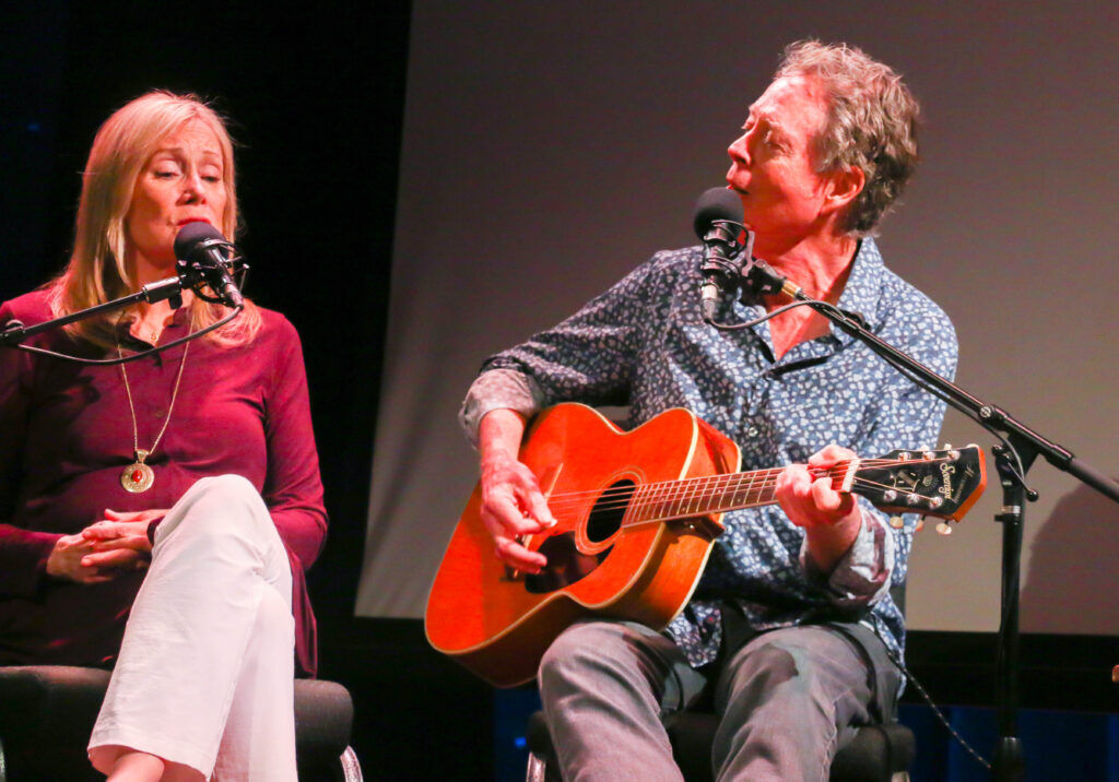 Helen Forster and Nick Forster sing 'If I Needed You' at the 35th birthday celebration of eTown at Boulder's eTown Hall on April 22, 2026. (John Moore/Denver Gazette)