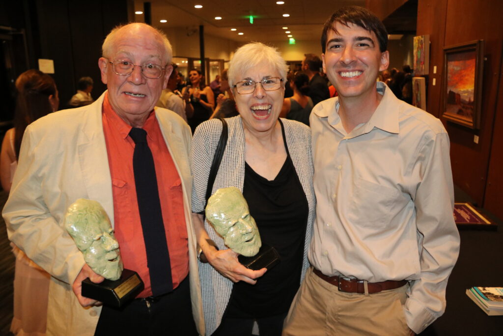 Ed Baierlein, with wife Sallie Diamond and son Tad Baierlein, after receiving the Colorado Theatre Guild's Lifetime Achievement Award in 2017. (John Moore, Denver Gazette)