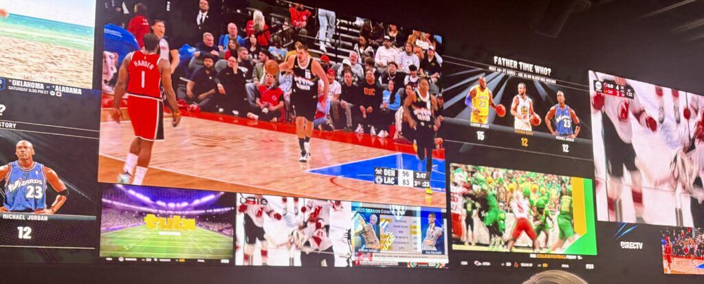 The Mountain Pass Sports Bar and its gargantuan screen at the Gaylord Rockies Resort. (John Moore/Denver Gazette)