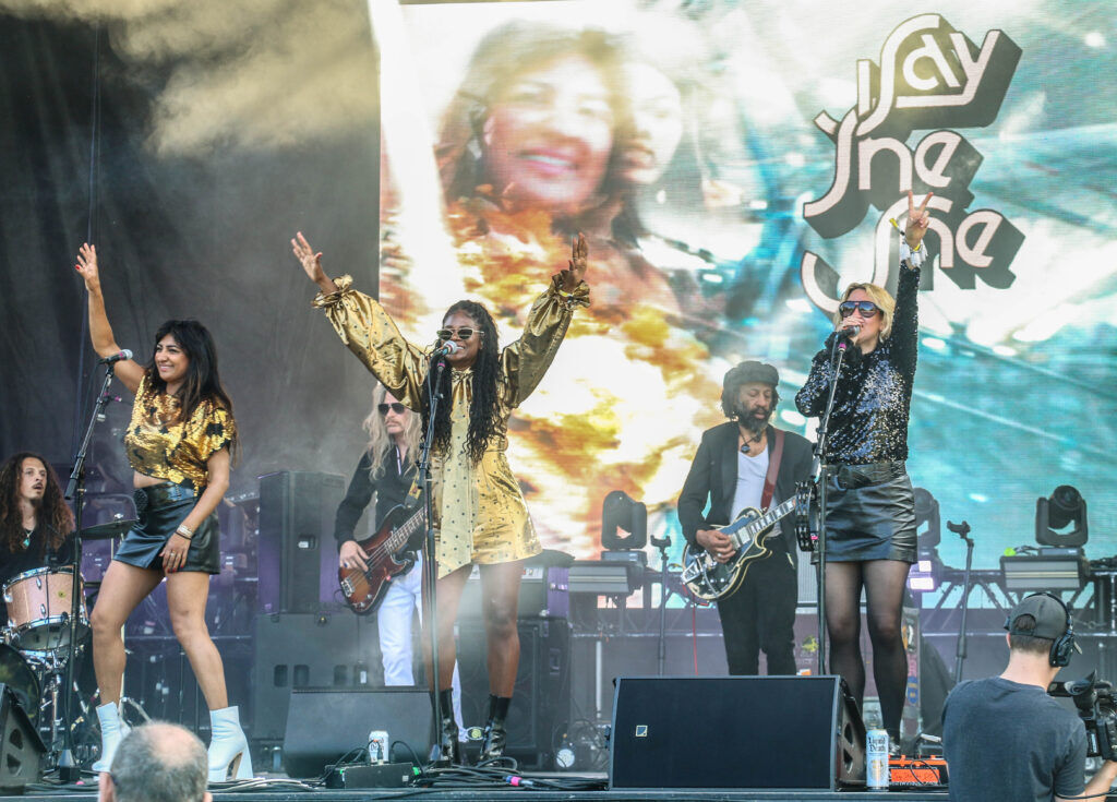 Say She She performs at the 2024 Outside Festival in downtown Denver, which in 2026 will be held on the Auraria campus. (John Moore, The Denver Gazette)
