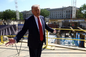 Trump talks up his ballroom plan while playing down Americans’ economic pain
