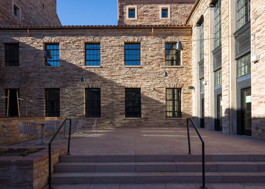A look at the new entrance into the Mary Rippon Outdoor Theatre from the Hellems building on the CU Boulder campus. (Jennifer Koskinen)