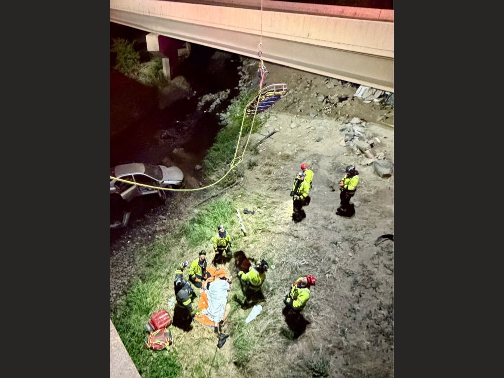 Person rescued after car rolls into stream below Colorado interstate