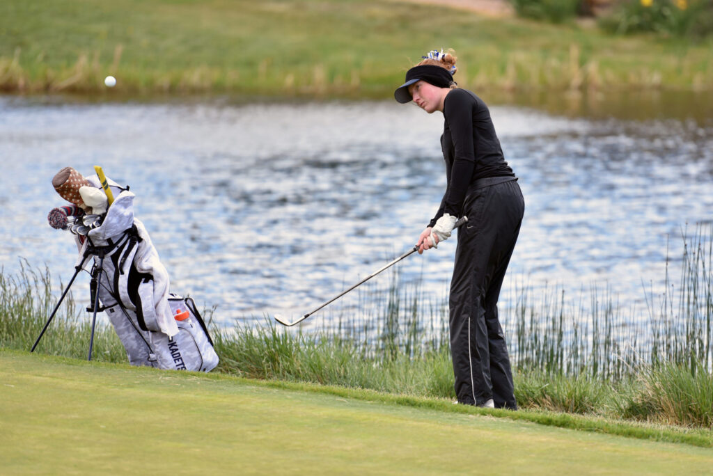 Air Academy’s Landry Frost leads 4A state girls golf individual race, Kadets’ team in second