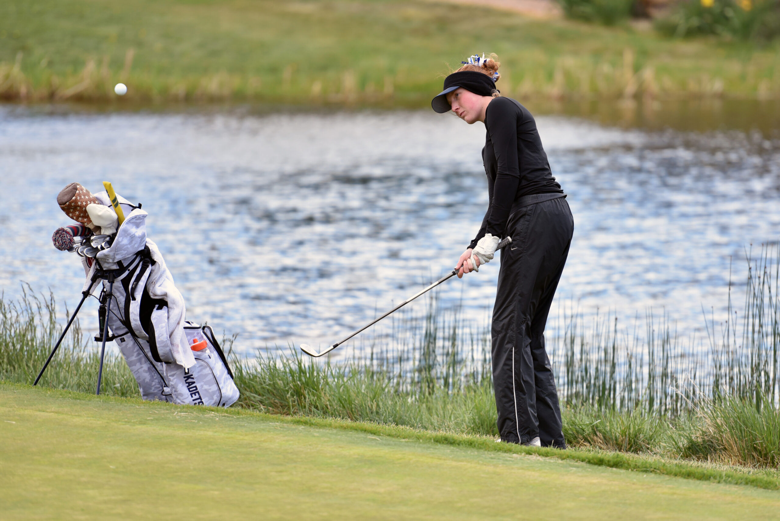 Air Academy’s Landry Frost leads 4A state girls golf individual race, Kadets’ team in second
