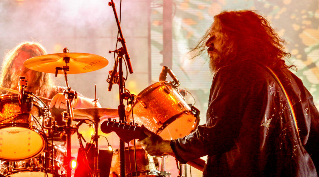 Jim James with My Morning Jacket at the Outside Days festival in Denver, May 30, 2026, on the Auraria campus. (John Moore/Denver Gazette)